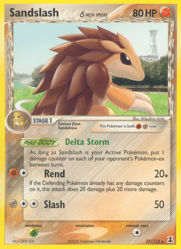 Sandslash (27/113) (Delta Species) [EX: Delta Species]