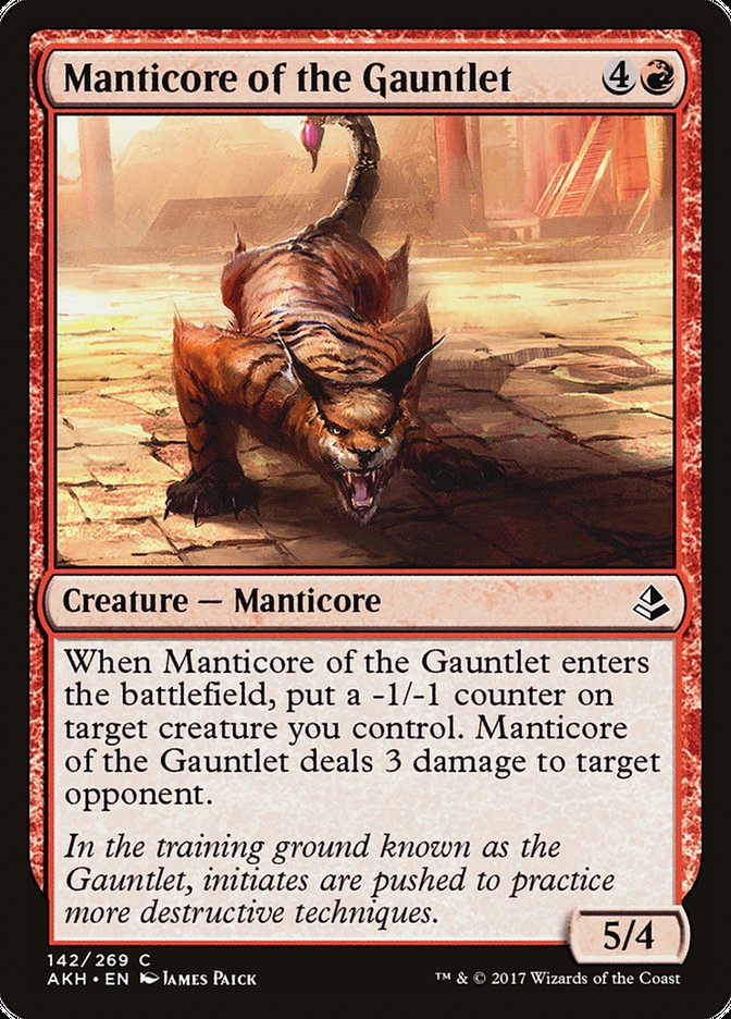 mtg amonkhet red cards Manticore of the Gauntlet [Amonkhet]