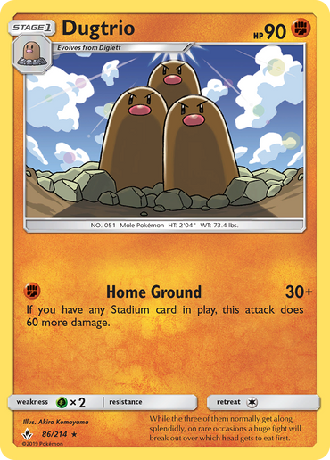 Dugtrio (86/214) [Sun & Moon: Unbroken Bonds]