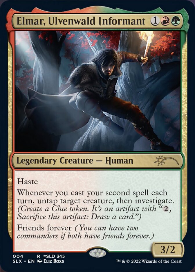 mtg investigate cards Elmar, Ulvenwald Informant [Secret Lair: Universes Within]
