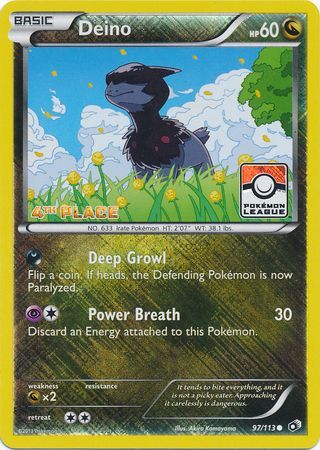 Deino (97/113) (League Promo 4th Place) [Black & White: Legendary Treasures]