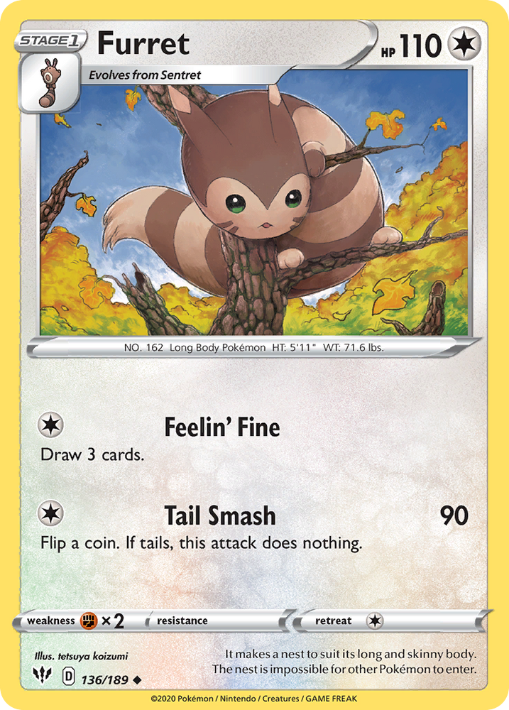 Furret (136/189) [Sword & Shield: Darkness Ablaze]