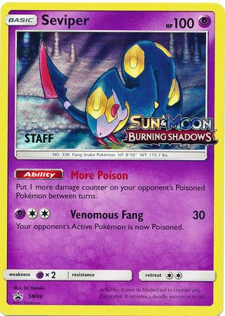 Seviper (SM46) (Staff Prerelease Promo) [Sun & Moon: Black Star Promos]