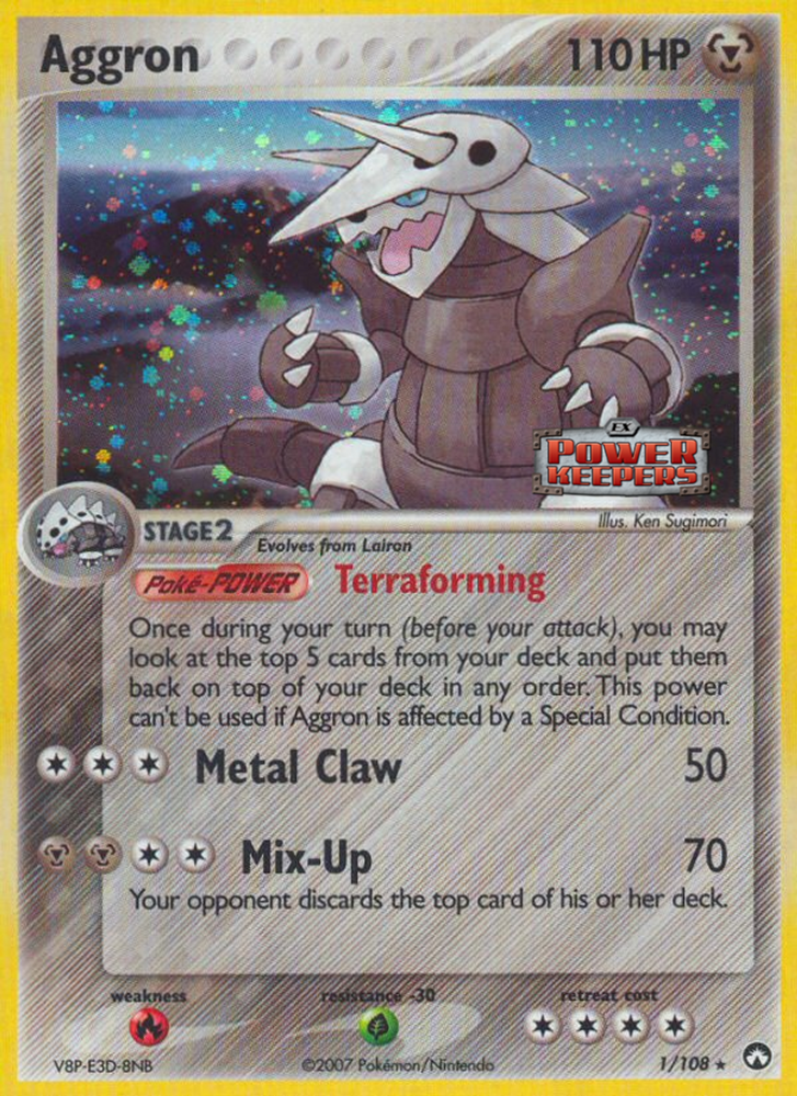 pokemon cards aggron EX 153/160 Full Art Ultra Rare XY Primal Card Near Mint Weakness / Resistance / Retreat Cost Aggron 122 SV06 Twilight Masquerade
