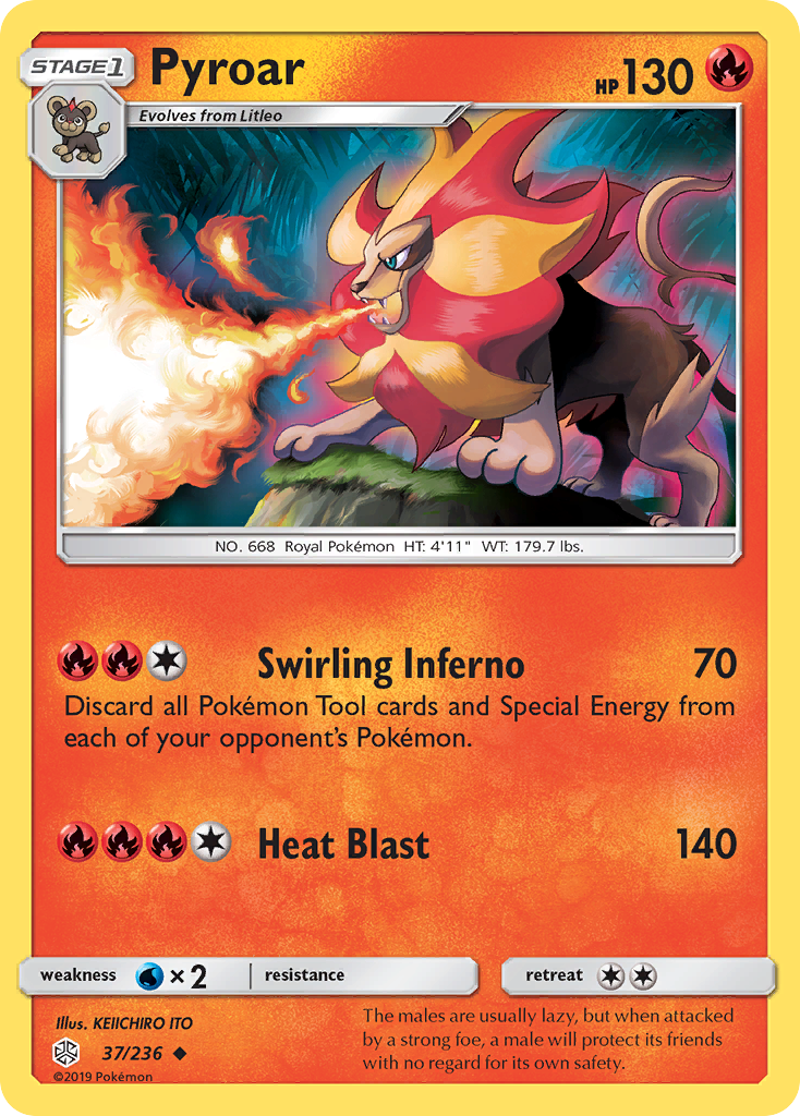 Pyroar (37/236) [Sun & Moon: Cosmic Eclipse]