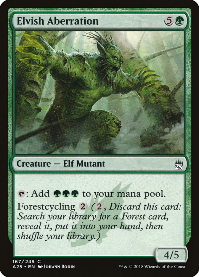 mtg green elf cards Elvish Aberration [Masters 25]