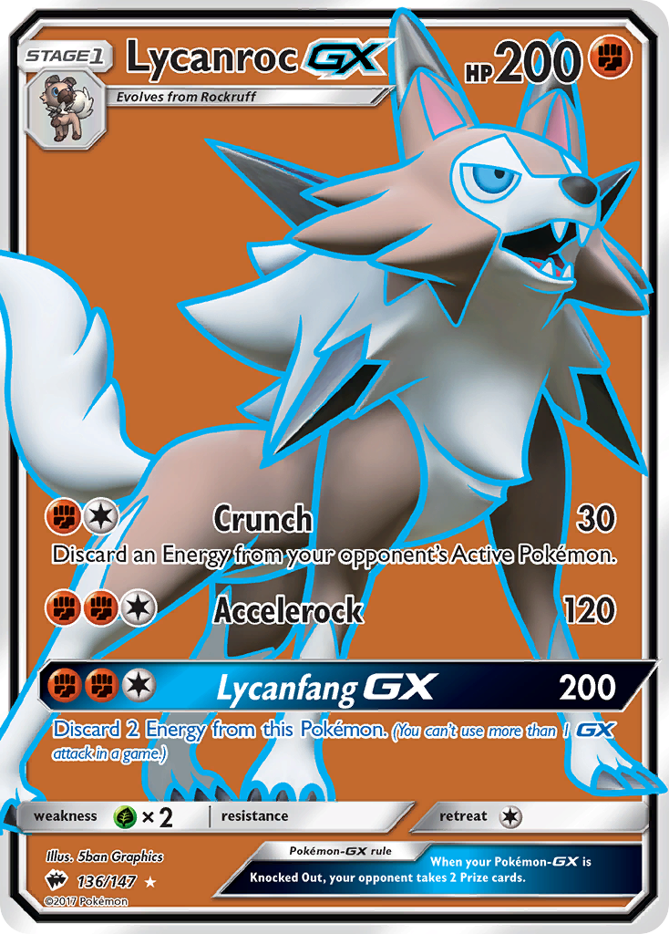 Lycanroc GX (136/147) [Sun & Moon: Burning Shadows]